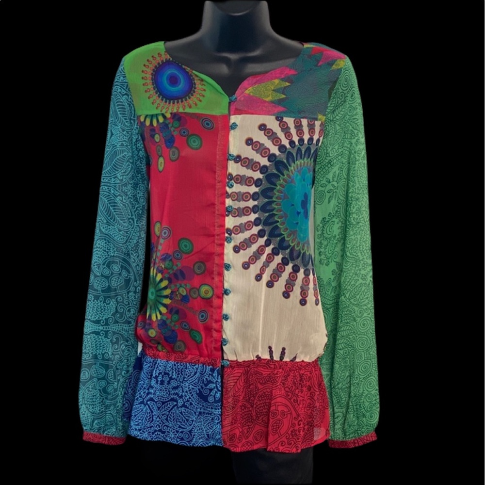 Vibrant Desigual Designer Blouse Small